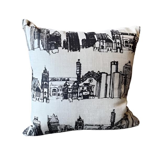 20" Detroit Landmarks Throw Pillow