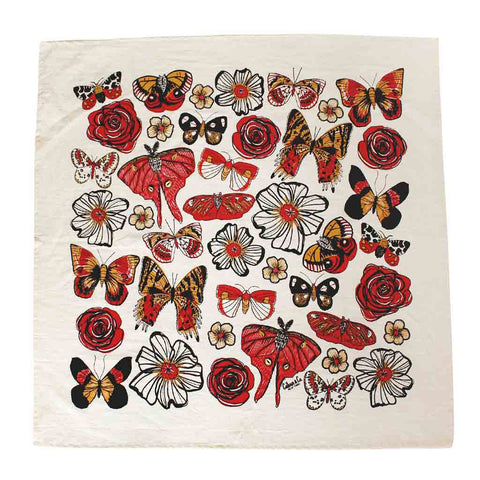 Butterfly Garden and Moths Tea Towel