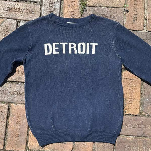Detroit Classic Crewneck Sweater Navy