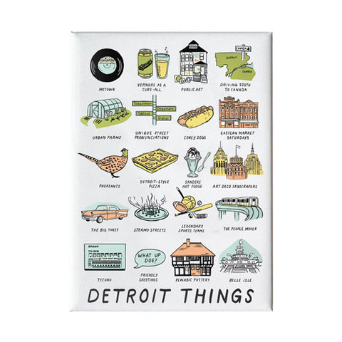 Detroit Things Rectangle Magnet