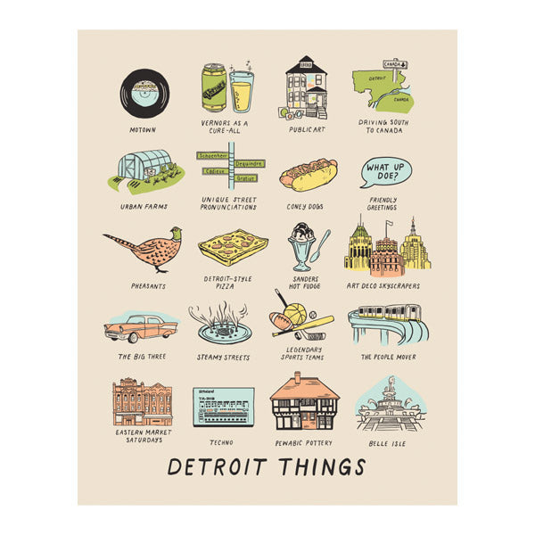 Detroit Things Silkscreened Print