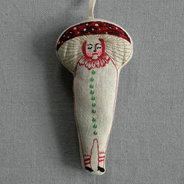 Mushroom Lavender Ornament