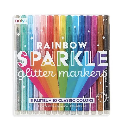 Rainbow Sparkle Glitter Markers