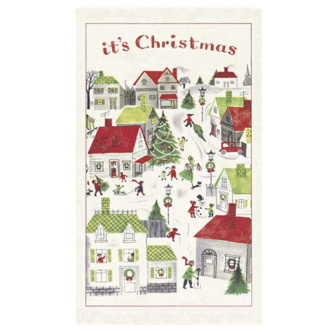 Christmas Village Tea Towel