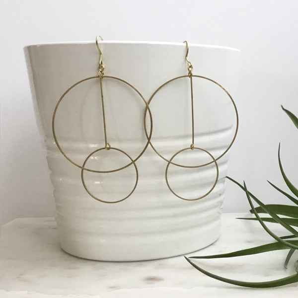 Double Circle Hoop Earrings