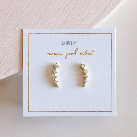 White Crawler Earrings